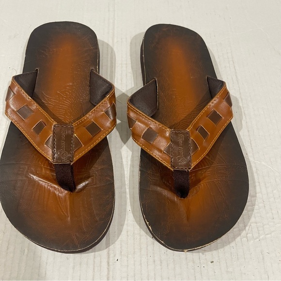 Men’s SeaHorse Brown Faux Leather Beach Sandals Size 9 US! - Picture 2 of 6